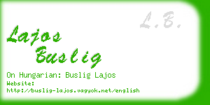 lajos buslig business card